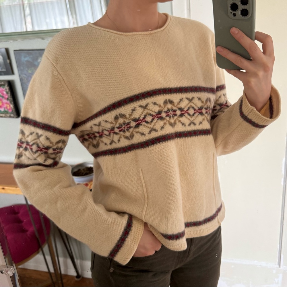 Eddie Bauer Lambs Wool Sweater XL/Large - Picture 2 of 13